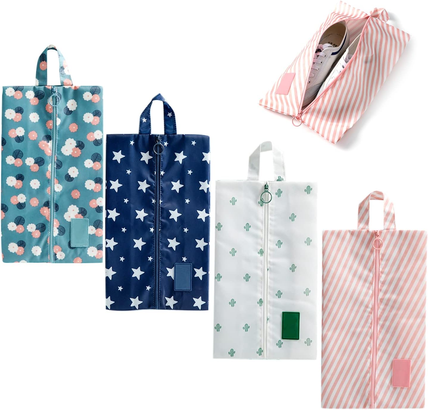 Zestaw 4 toreb podróżnych z organizerem na buty, torba podróżna, worek przeciwkurzowy, torba podróżna na buty z uchwytem