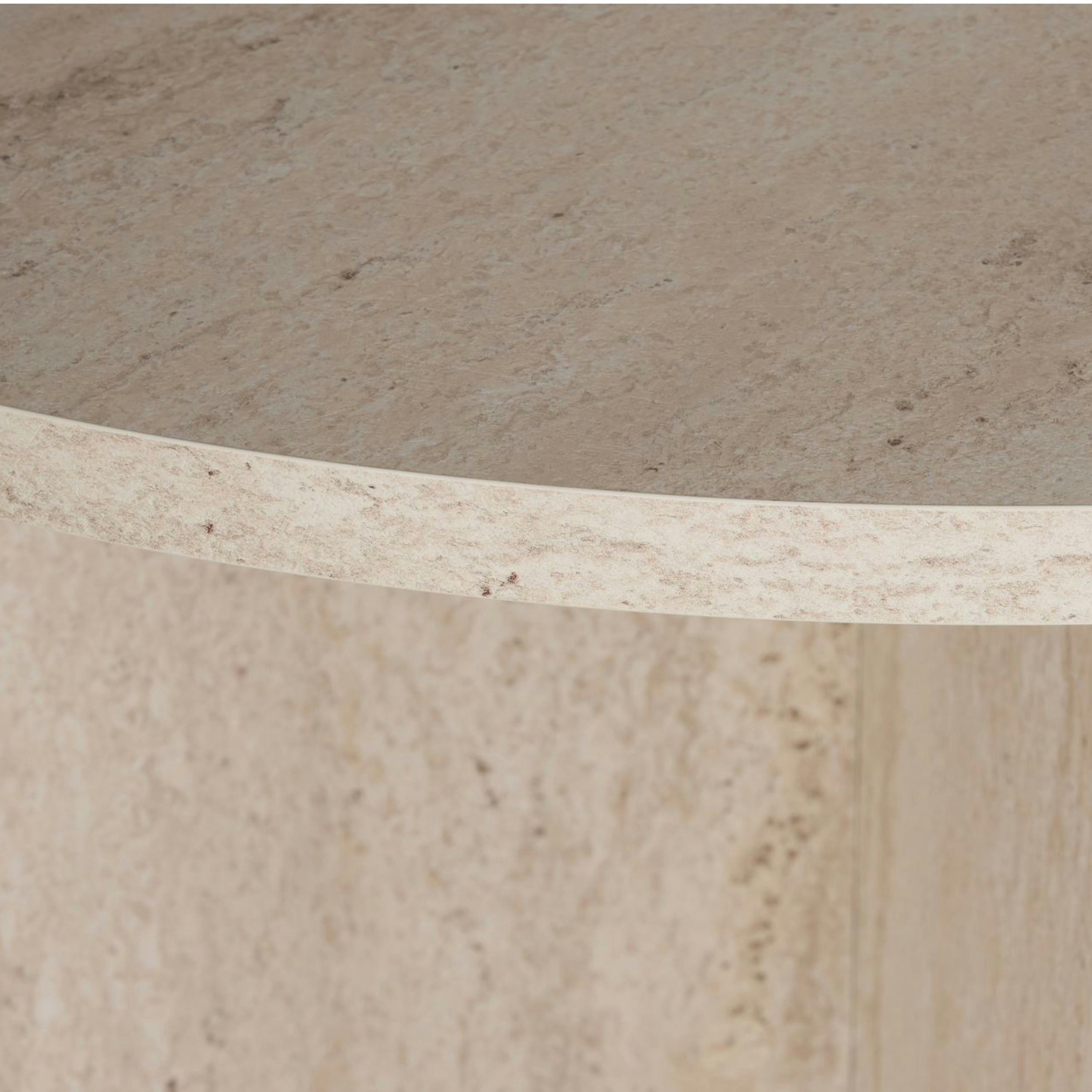 Table à manger moderne effet travertin pieds en V 180 cm MARFA - 8