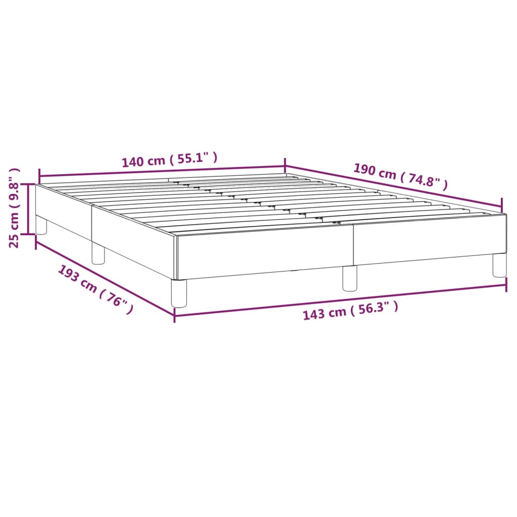Cadre de lit sans matelas blanc 140 x 190 cm similicuir - 9