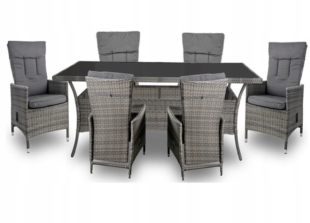Zestaw mebli ogrodowych LORENS STÓŁ 8 krzeseł HARDY -rozkładane Komplet Ogrodowy