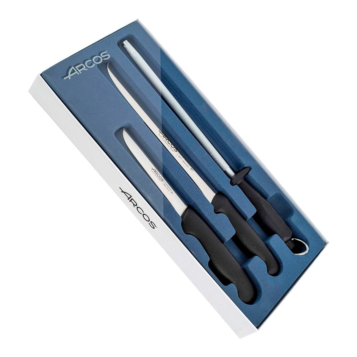 Arcos Hermanos Arcos 2900, Kit De Cuchillo Jamonero De 24 Cm, Deshuesador Y Chaira En Estuche Carne , Leroy Merlin