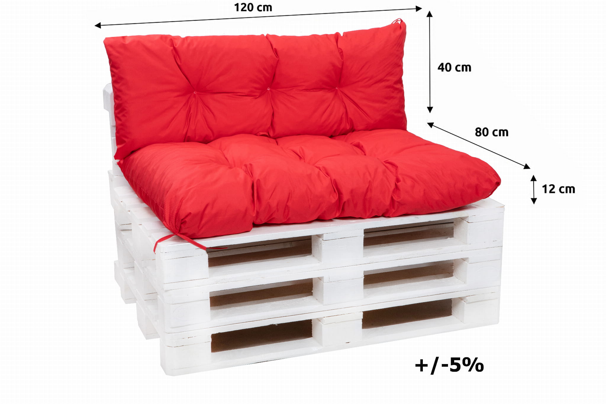 Set cuscini per pallet 120x80 Seduta-Schienale 120x40cm/materassi