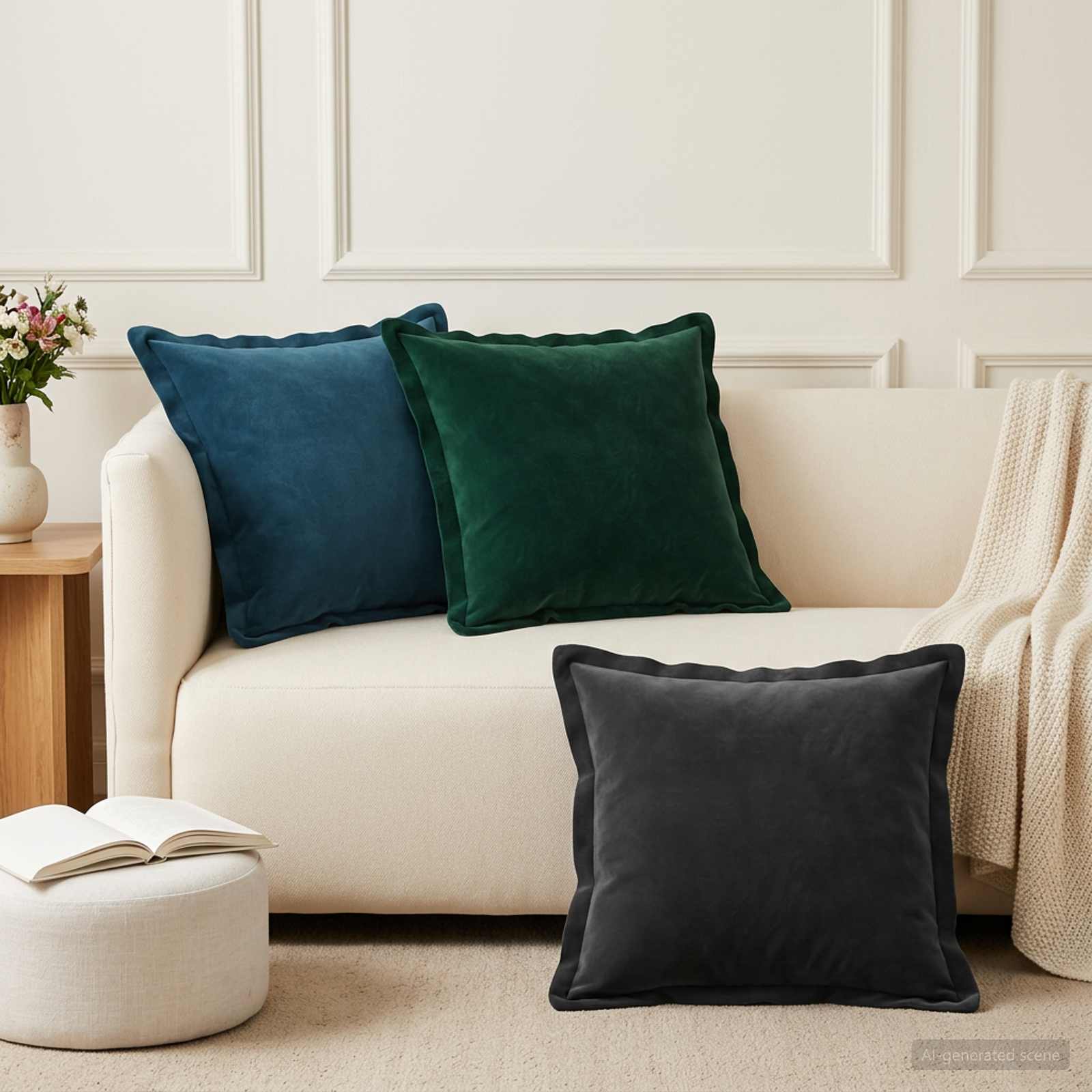 Cojín decorativo, 12 piezas, verde oscuro, para salón, 50 × 50 cm ...
