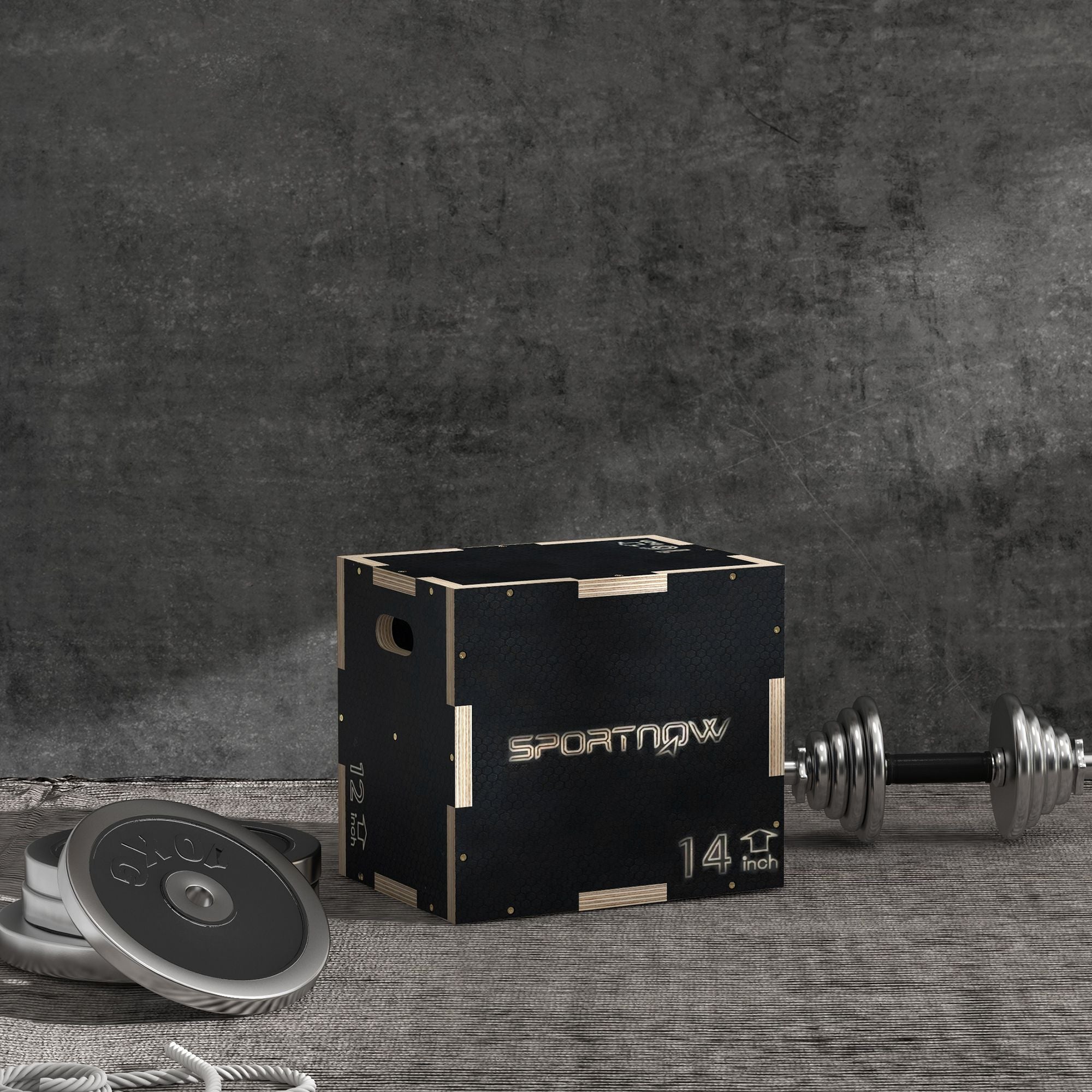 SPORTNOW Cajón Pliométrico Caja Pliométrica con 3 Alturas Diferentes Entrenamiento de