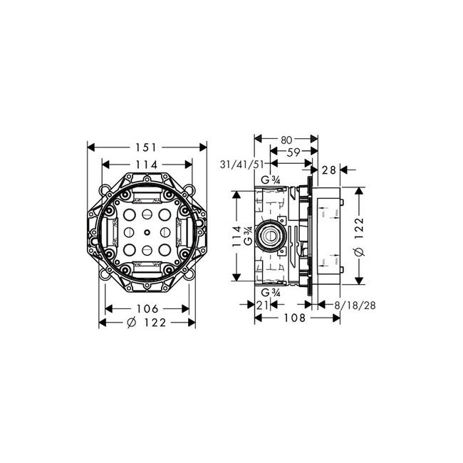 Hansgrohe IBox Universal - Corpo Incasso Per Docce E Vasche, Compatibile Con 200+ Set Esterni - Foto 2