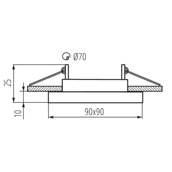 Oprawa sufitowa wpuszczana Cemin srebrno-szara 1xGU10x35W kwadratowa ruchoma IP20 wym: 9 x 9 cm beton architektoniczny Kanlux - 4