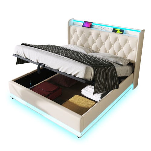 Letto piazza e mezza contenitore hi box bianco 120x190 cm Letto piazza e mezza contenitore hi box bianco 120x190 cm