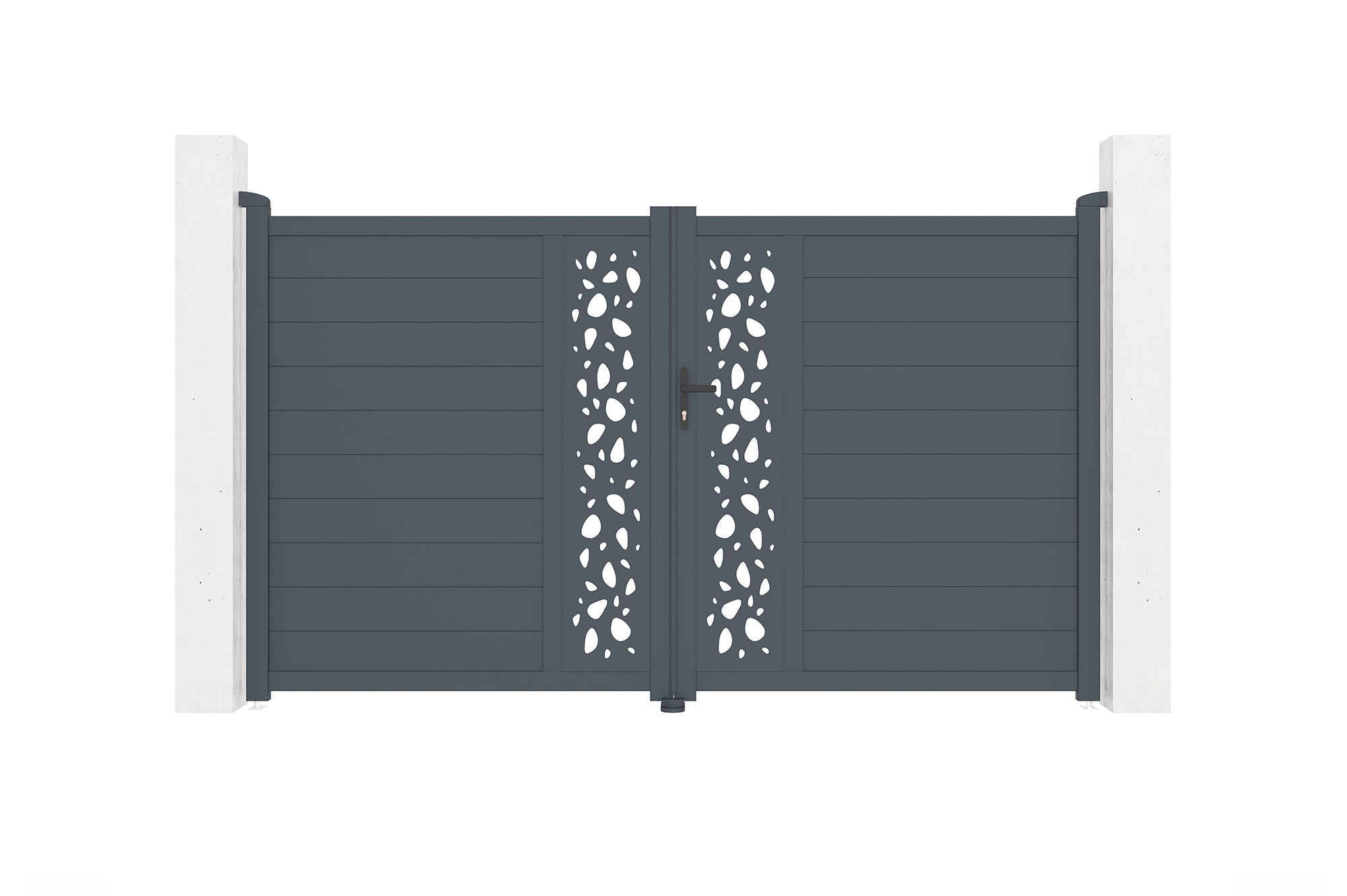 Portail battant 3m SUNNY H.180cm aluminium gris - 3