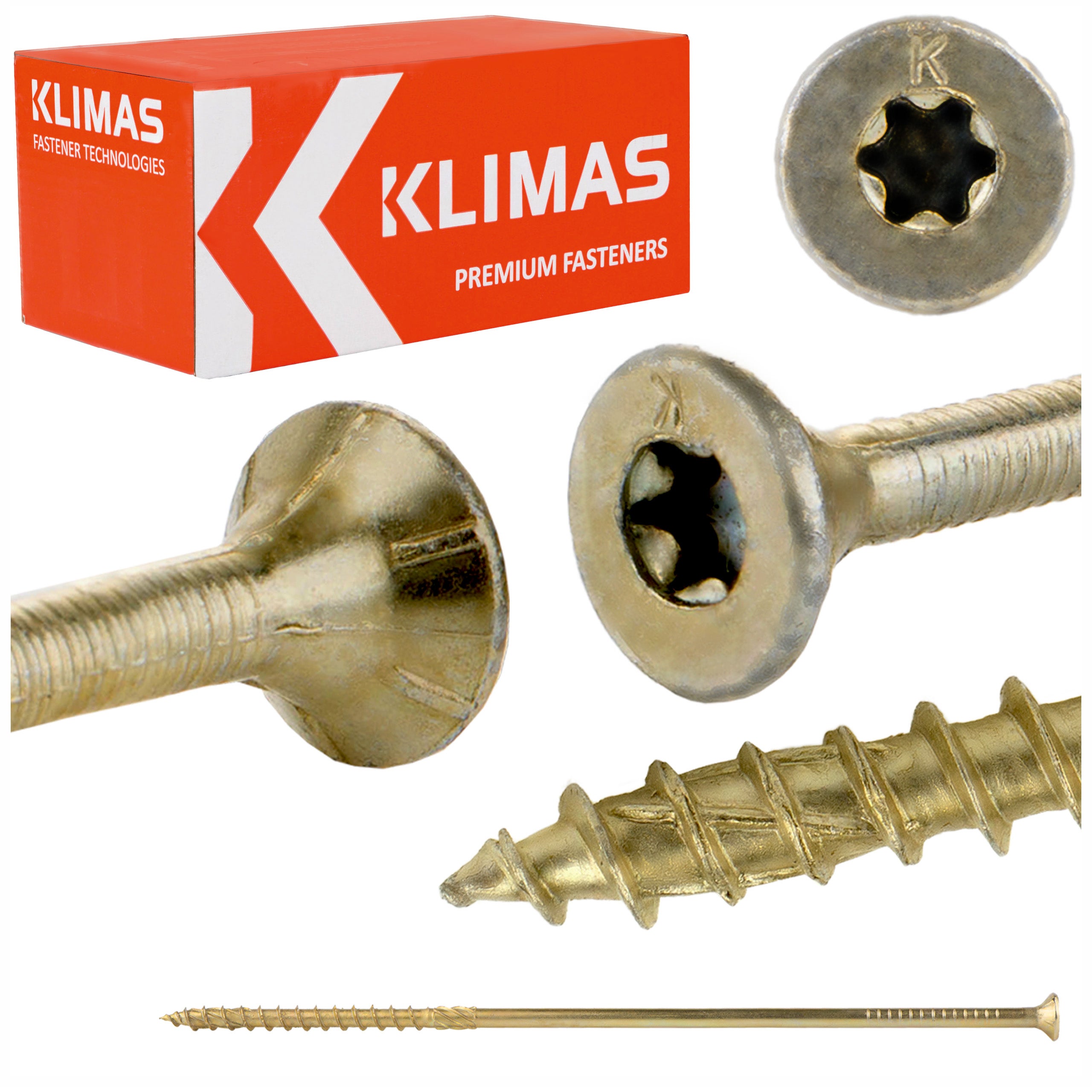 Wkręty do drewna konstrukcyjne Klimas WKCS 8x260 mm z łbem stożkowym 50szt