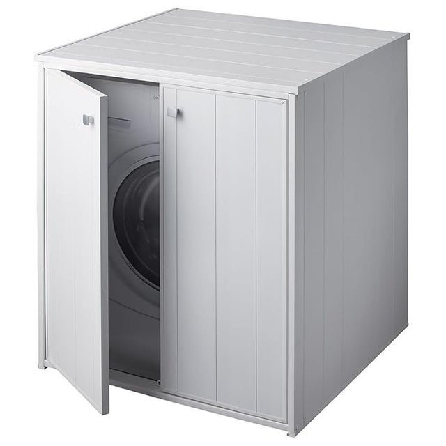 Negrari Mobile Coprilavatrice XXL in PVC, Universale, Resistente all'umidità, Ante con chiusura magnetica, L77 x P71 x H93,5, Bianco