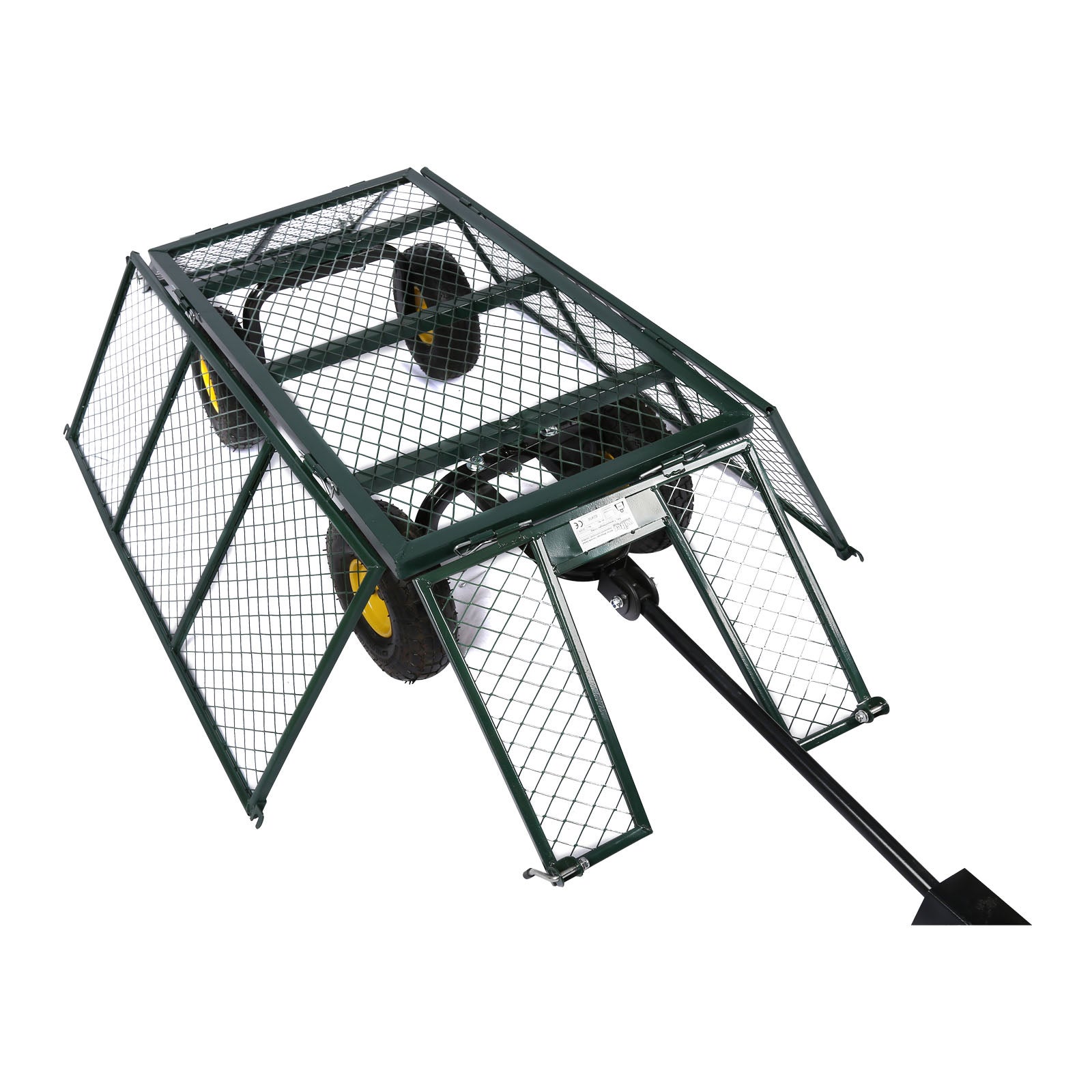 Chariot De Transport Pliable XXL 300L - Charge 210kg, Roues 18x10cm, Freins - Pour Plage, Camping, Jardin, Shopping
