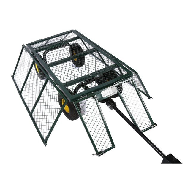 Chariot De Transport Pliable XXL 300L - Charge 210kg, Roues 18x10cm, Freins - Pour Plage, Camping, Jardin, Shopping