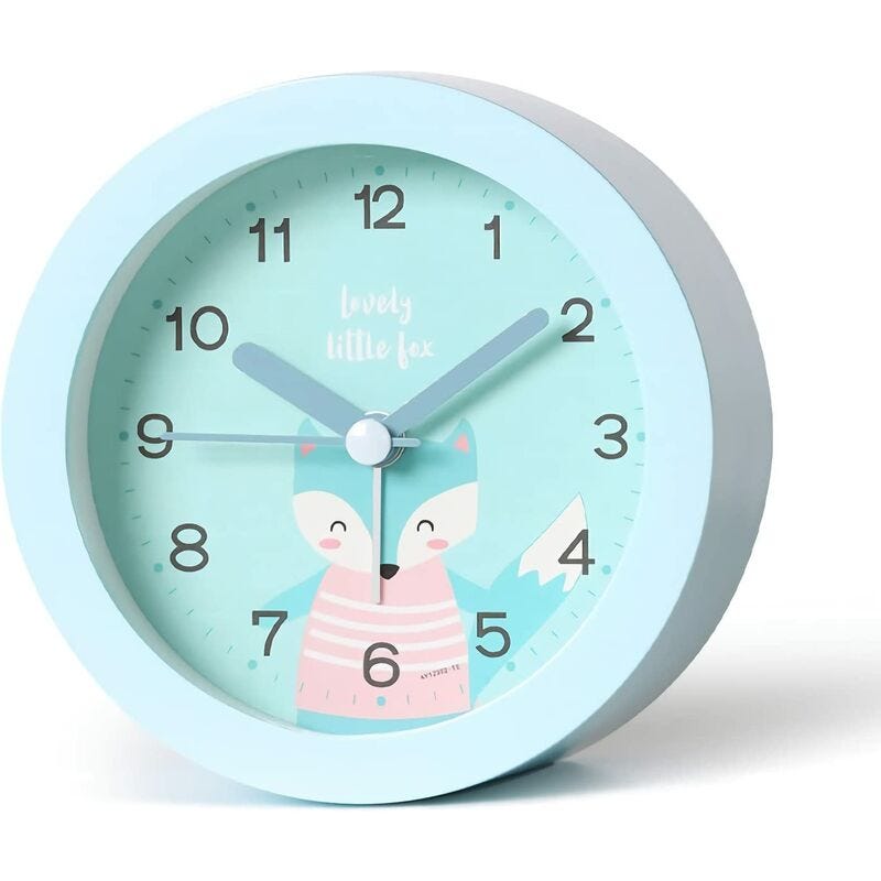 Réveil Analogique Silencieux Pour Enfants - USB Rechargeable Avec Veilleuse Et Couleurs Éducatives