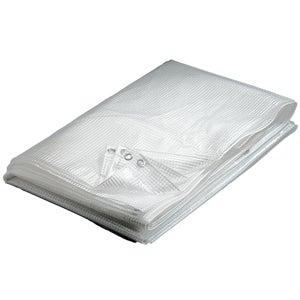 Lot De Tissu Bâche Polyester Imperméable - Grand Format 6x4 Mètres Environ, Blanc, Occasion Pour Artisanat