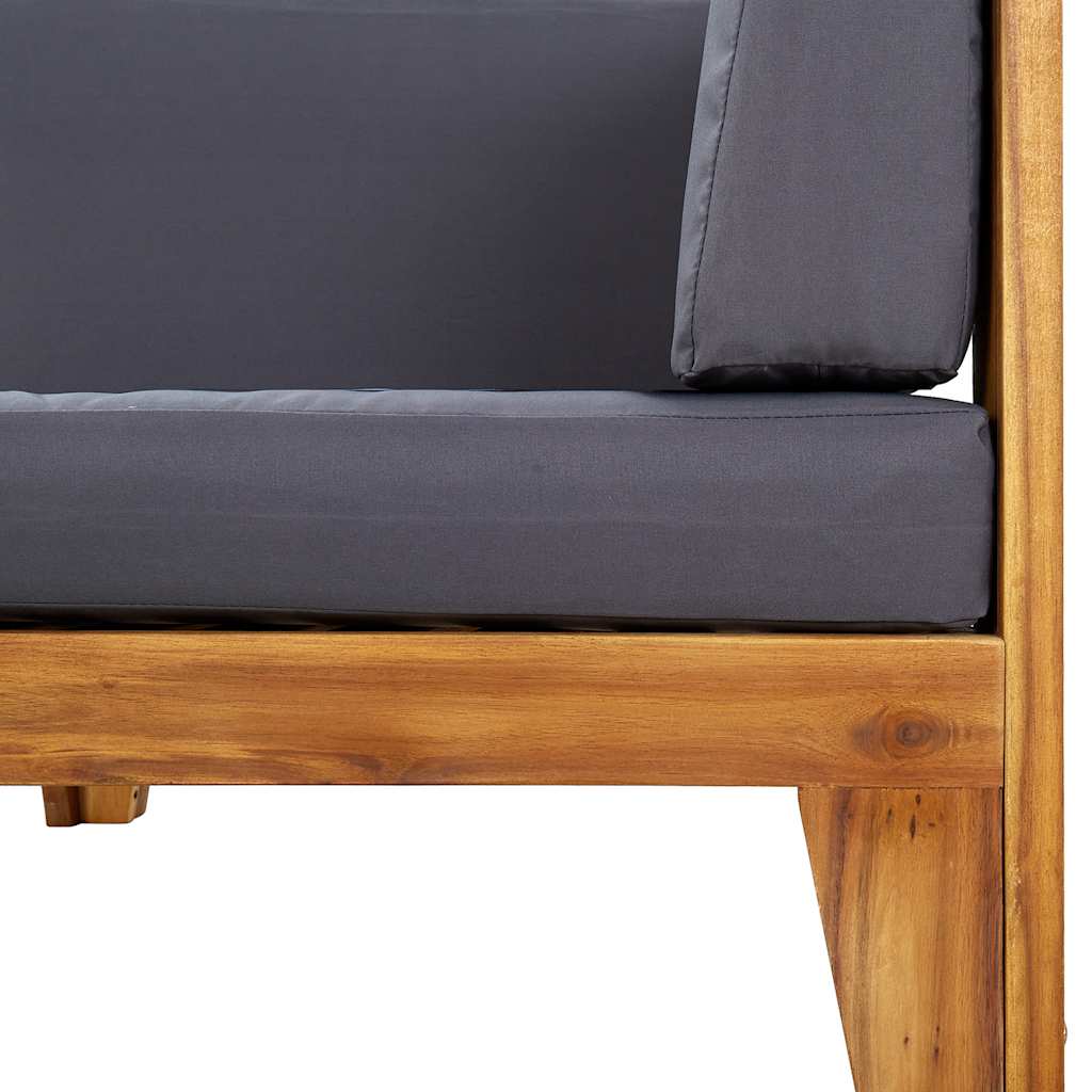 Maison Exclusive - Canapé d'angle sectionnel et coussins gris foncé Bois d'acacia - 6