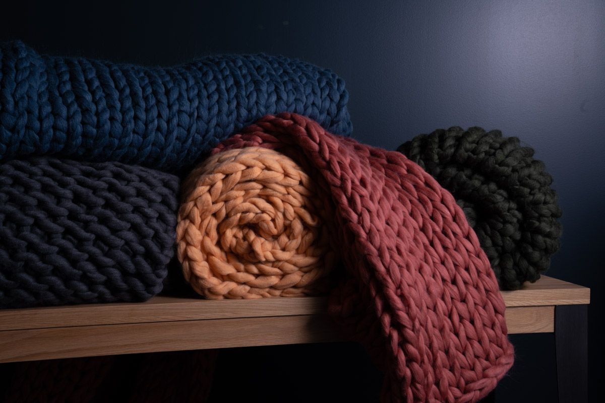Plaid vert bouteille grosse maille Frio - 3