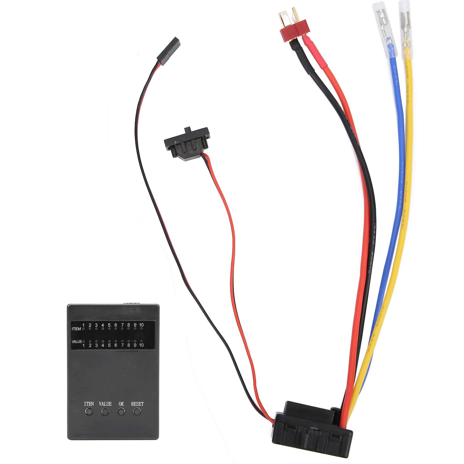 Contrôleur de vitesse ESC sans balai 80 A, contrôleur de vitesse électronique avec protection contre les basses tensions, ESC RC 2-6S pour ailes fixes et hélicoptères, prend en c Contrôleur de vitesse ESC sans balai 80 A, contrôleur de vitesse électronique avec protection contre les basses tensions, ESC RC 2-6S pour ailes fixes et hélicoptères, prend en c