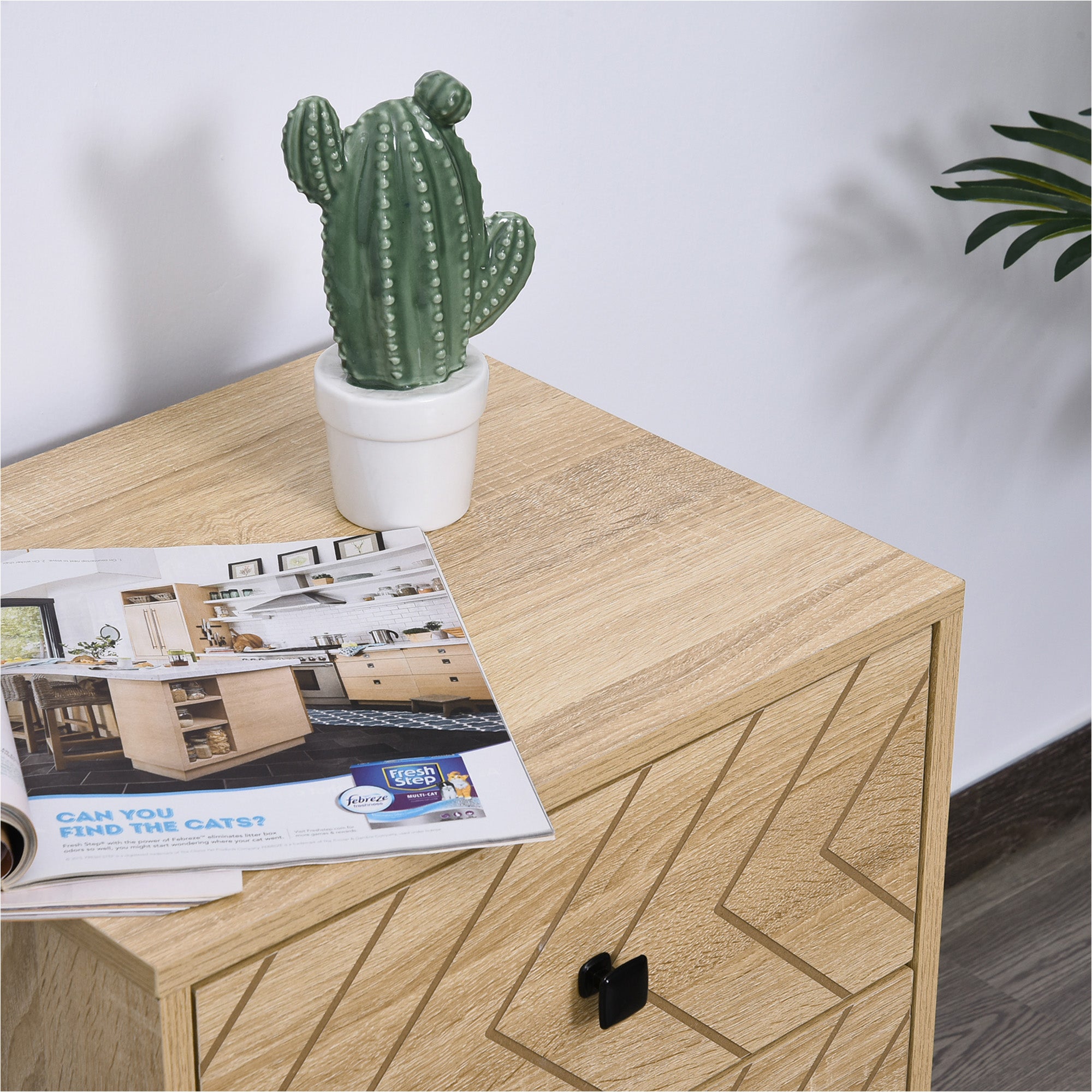 Mesita de noche Homcom madera natural 48x39,5x60 cm - 7