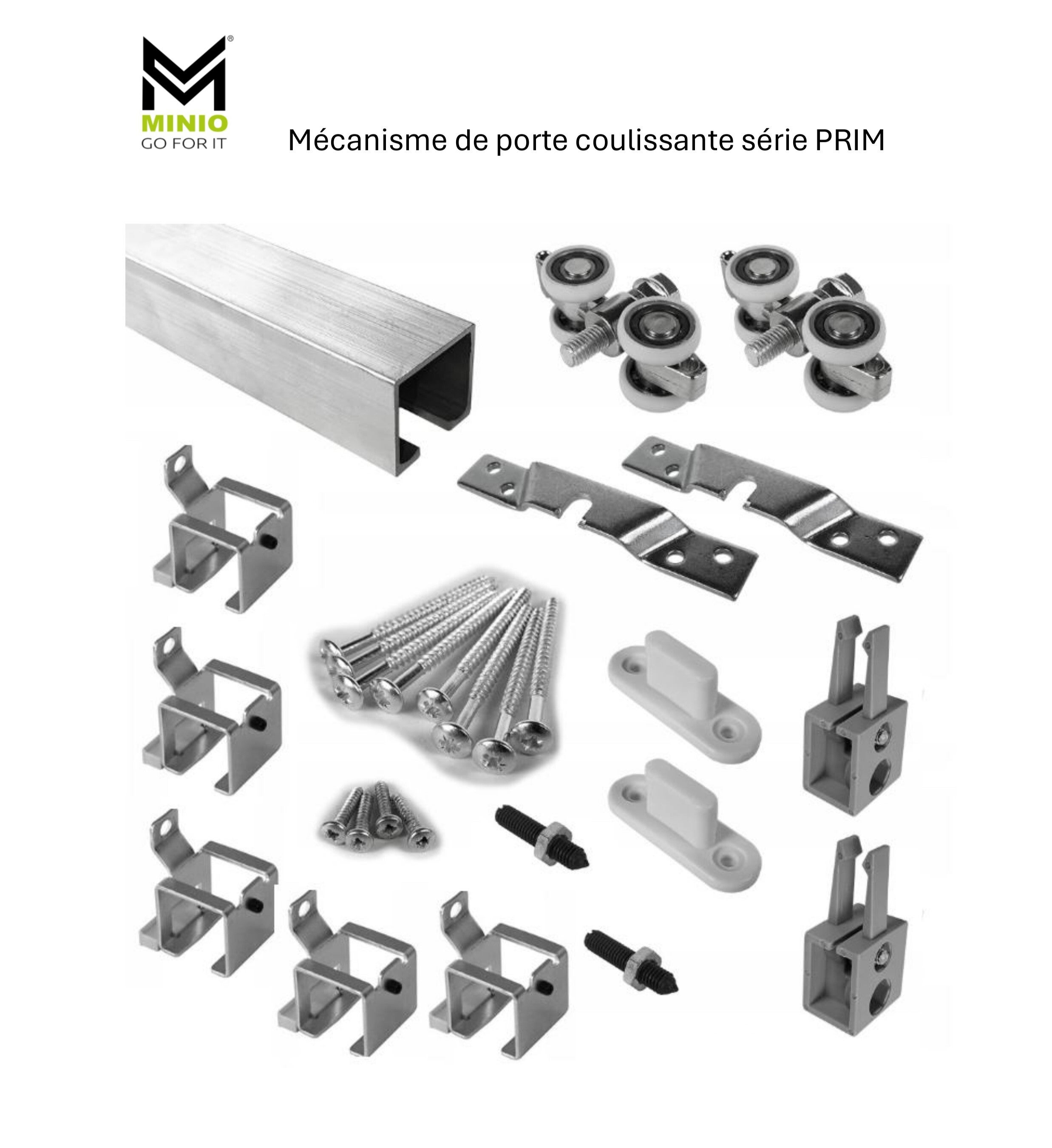 MINIO go for it, porte coulissante PRIM 1K 96 cm portes de chambre|Baguette décorative,panneau supérieur,poignée de porte en noir|Chêne Wotan/Noir - 4