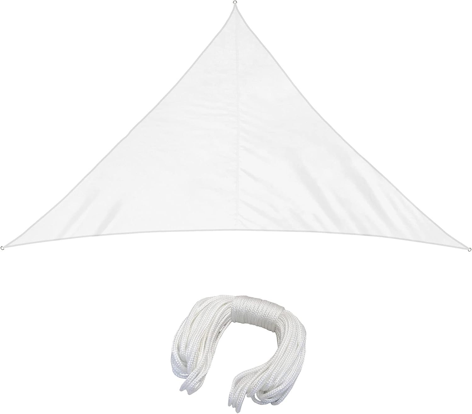 Biały żagiel przeciwsłoneczny trójkątny równoramienny markiza chroniąca przed promieniowaniem hydrofobowy osłona przeciwsłoneczna taras ogrodu balkon