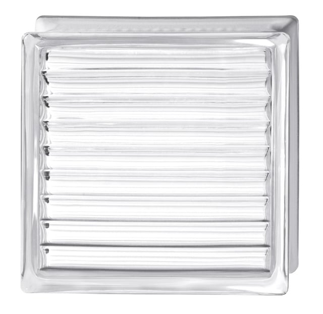Bloco de vidro Linha Paralelas | Dimensão 190x190x80 mm | Unidade de venda: caixa de 5 peças | PRODUÇÃO DESCARBONIZADA