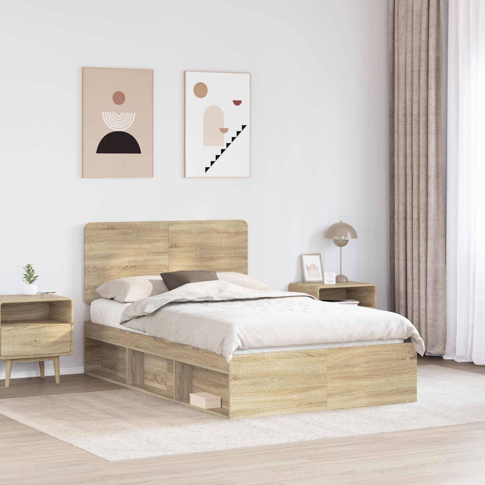 Cadre de lit 120 x 190 cm Bois de pin massif - 3