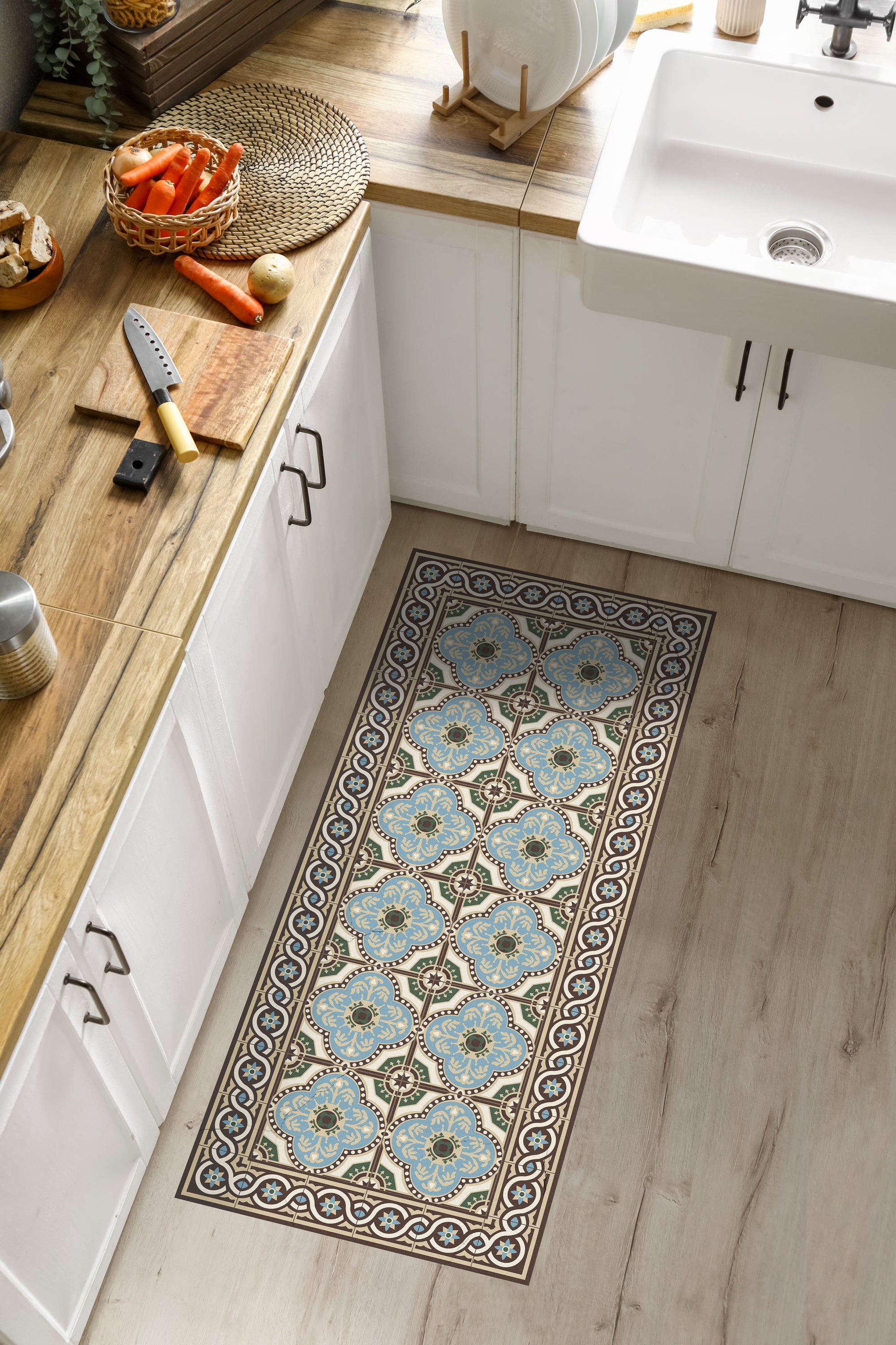 Tapis antidérapant en vinyle Diva 50x140 cm - PVC imprimé, lavable, ignifuge, pour le salon et la cuisine - 2