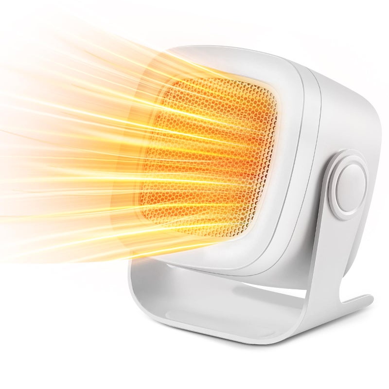 Mini elektryczny grzejnik PTC z oscylacją 90°, 2 tryby, kompaktowy i przenośny do salonu, sypialni, biura