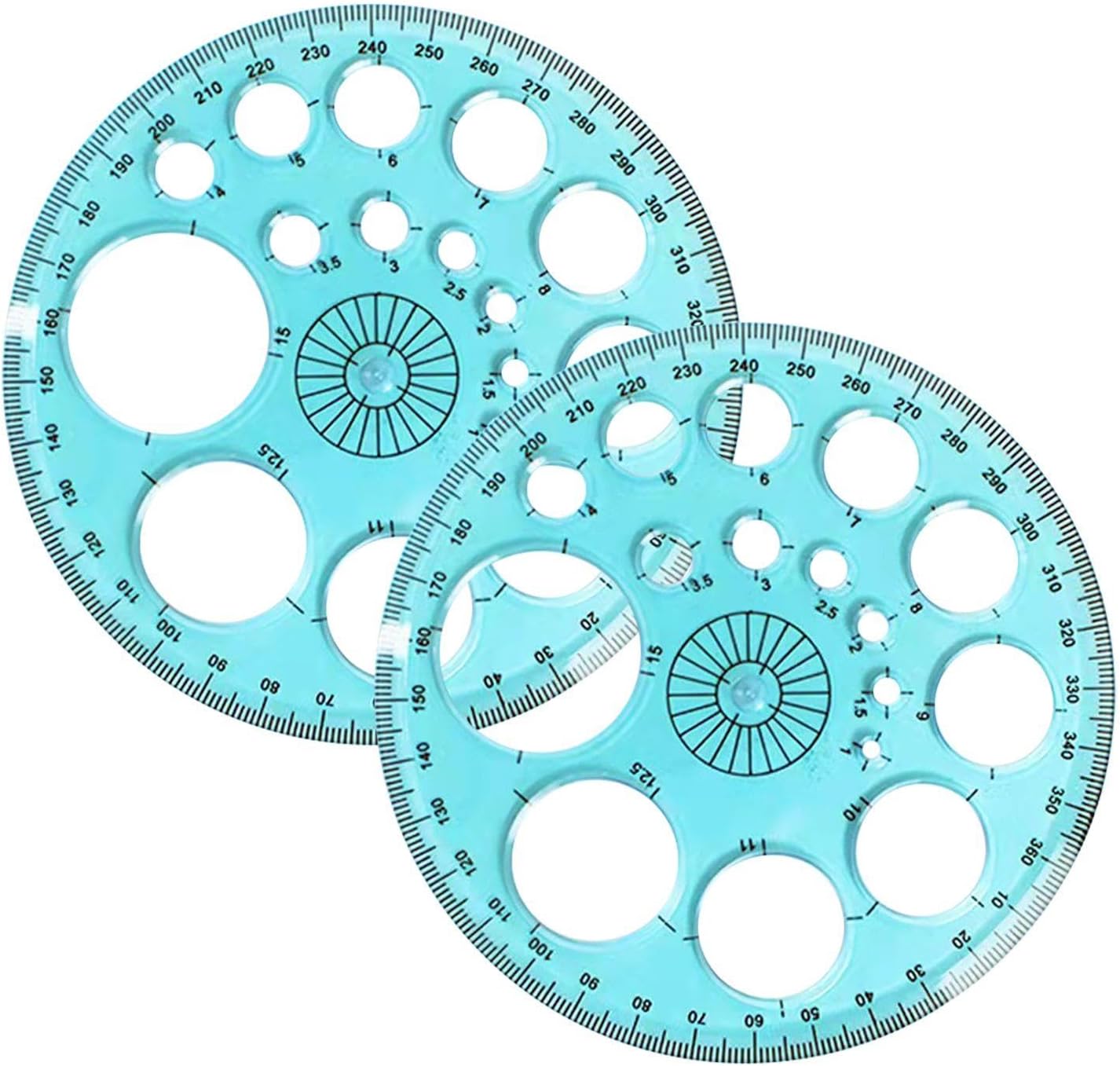 Règle Ronde Géométrique 2 Pièces, Modèle De Dessin Rond, Rapporteur 360 ...