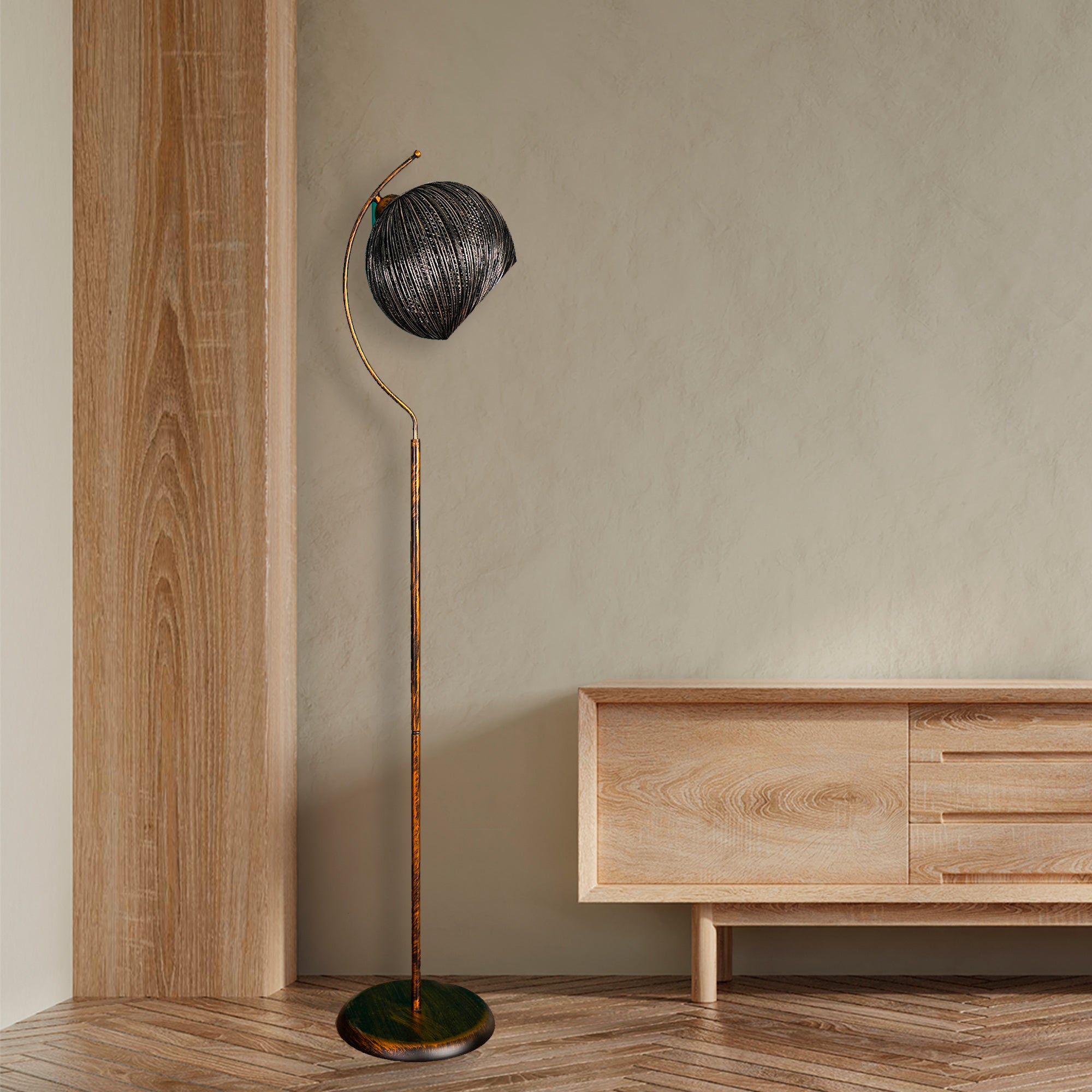 Lampada da terra WellHome Malaui nera 165 cm - Nera - 4