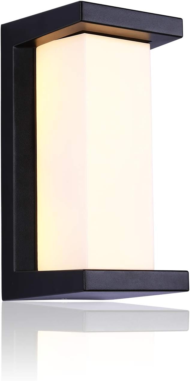 Kinkiet LED, światło skierowane w górę, wodoodporny IP65, do ganku, patio, ogrodu, przedpokoju, klatki schodowej, 12 W, ciepła biel