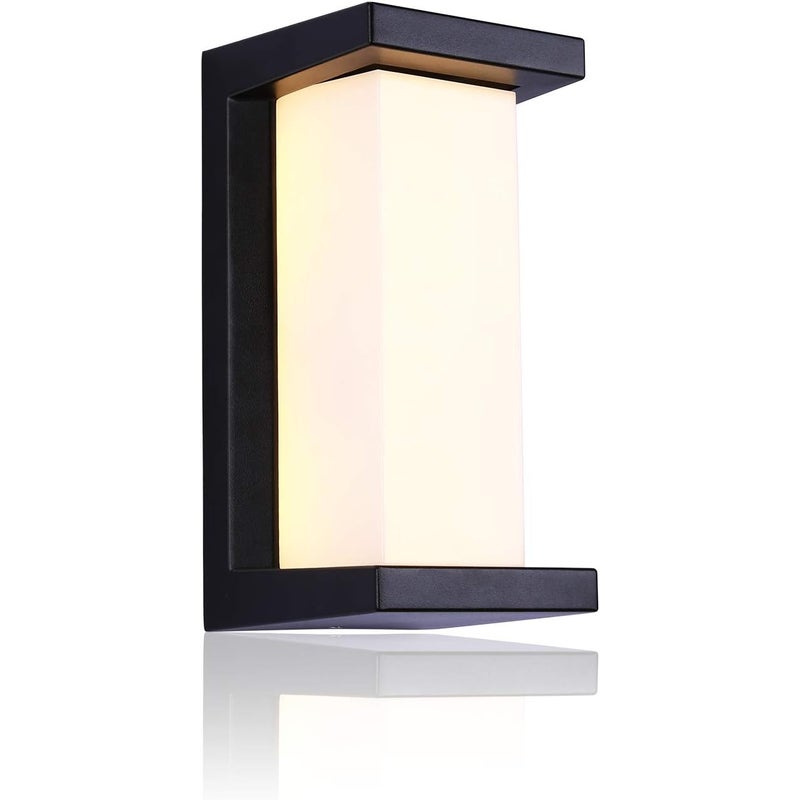 Kinkiet LED, światło skierowane w górę, wodoodporny IP65, do ganku, patio, ogrodu, przedpokoju, klatki schodowej, 12 W, ciepła biel