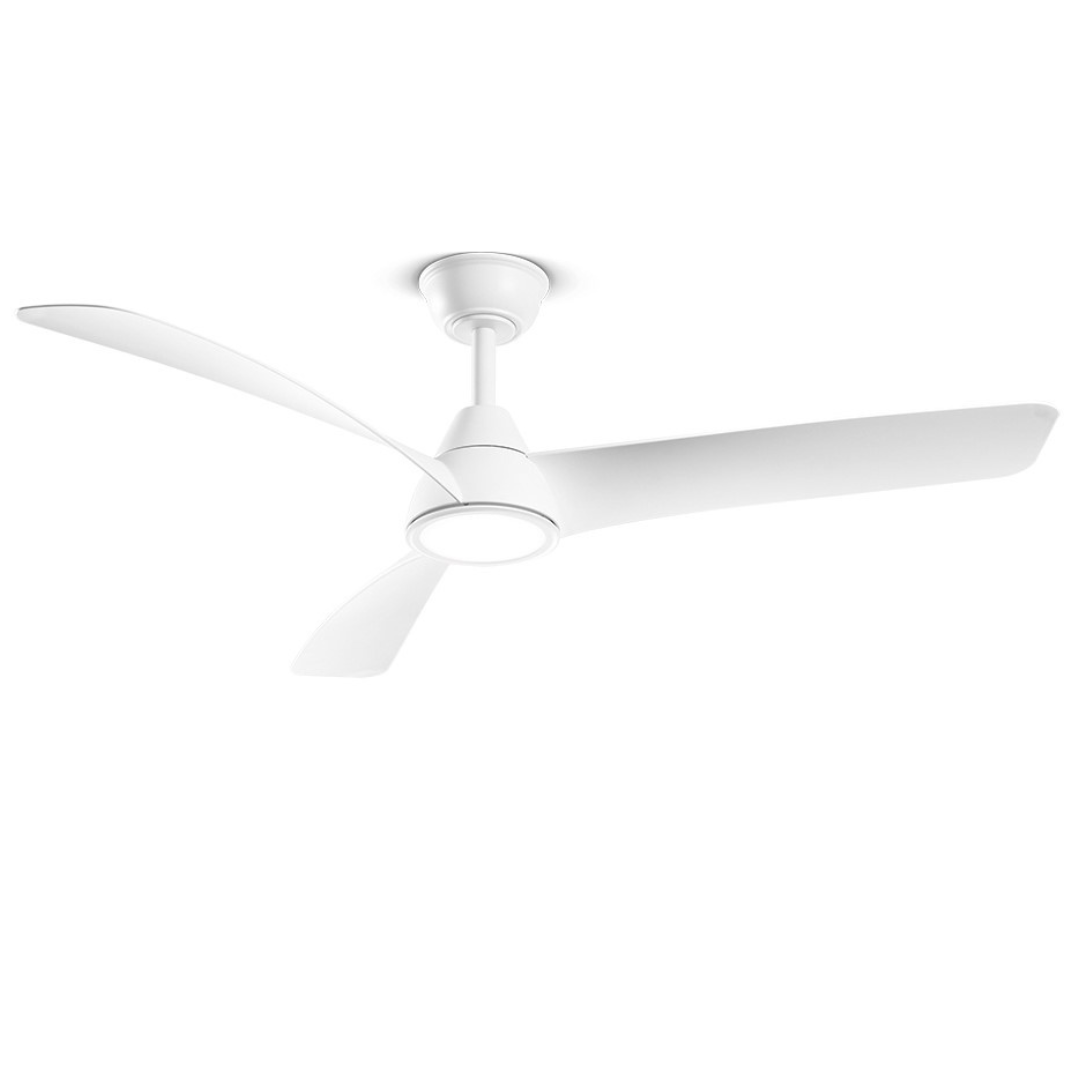 Wentylator sufitowy Perenz 7204 B CT biały z oświetleniem - Ø 132 cm, 3 łopatki, 6 prędkości, silnik prądu stałego 35 W, cichy
