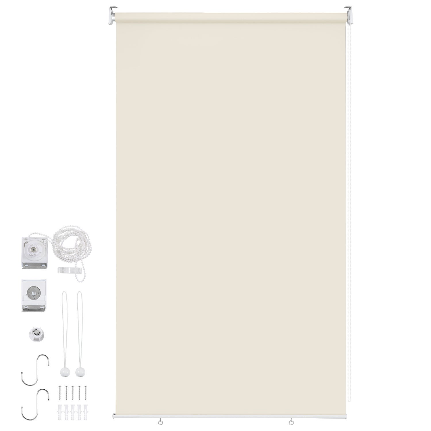 2x Roleta Pionowa Zewnętrzna 140x240 cm na Balkon i Taras Ochrona Przeciwsłoneczna Wodoodporna 80% Beżowy