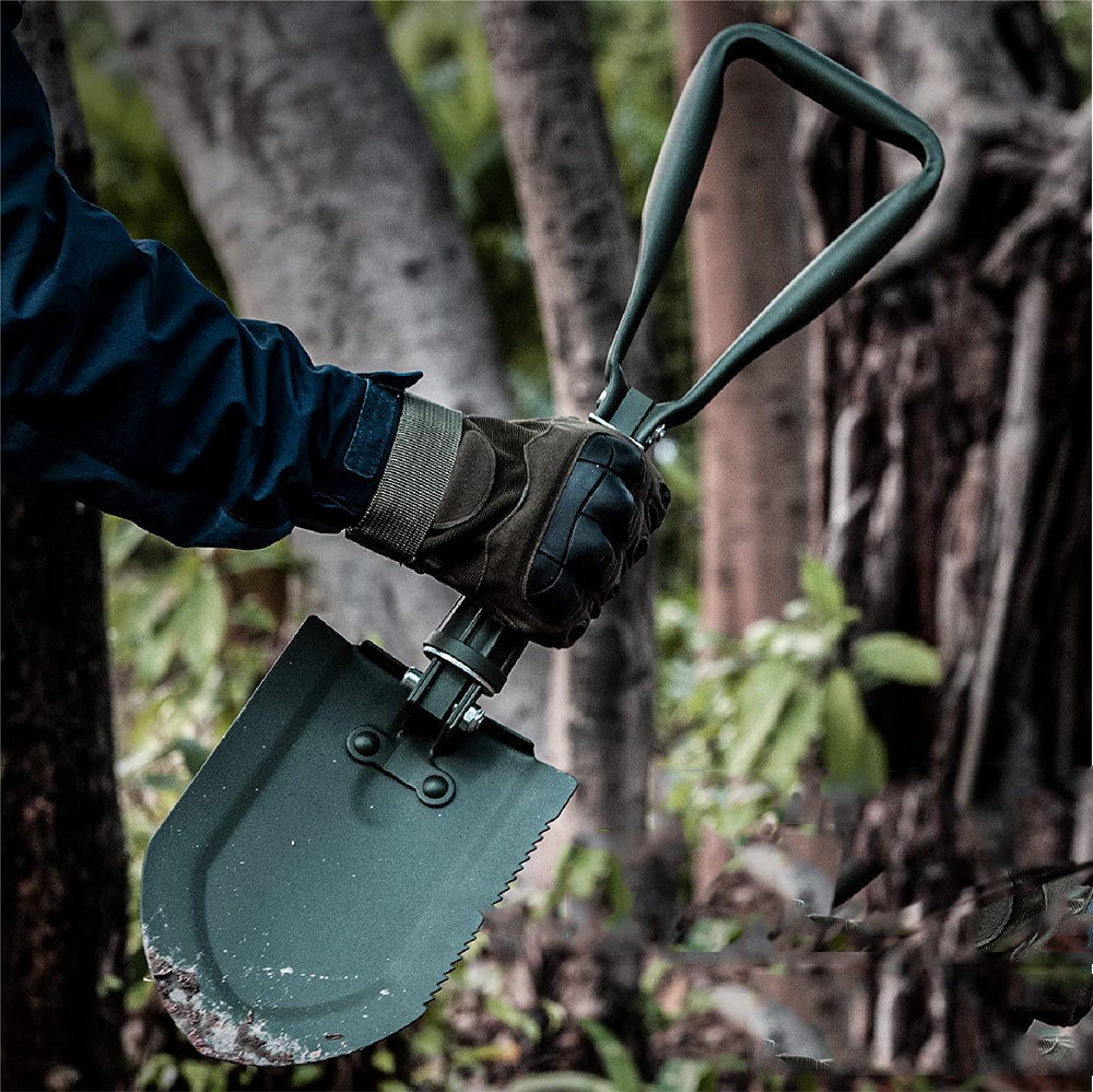 Pelle d'extérieur, pelle pliante, pelle de camping multifonctionnelle pour l'extérieur, taille moyenne (vert) - 5