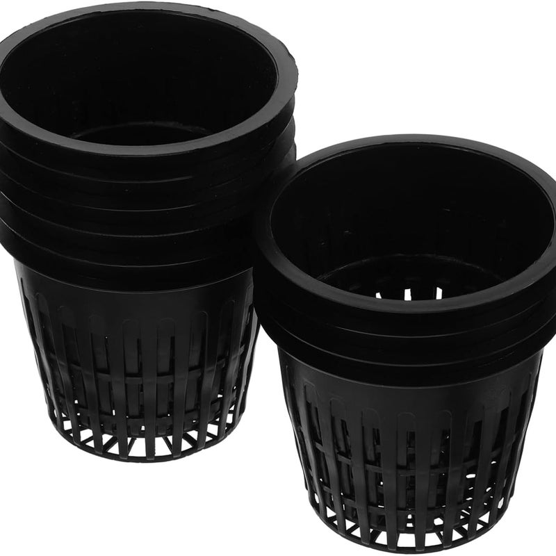 Doniczki hydroponiczne, 10 sztuk w opakowaniu, doniczki z czarnej siatki plastikowej o średnicy 8 cm, odpowiednie do uprawy hydroponicznej w ogrodzie