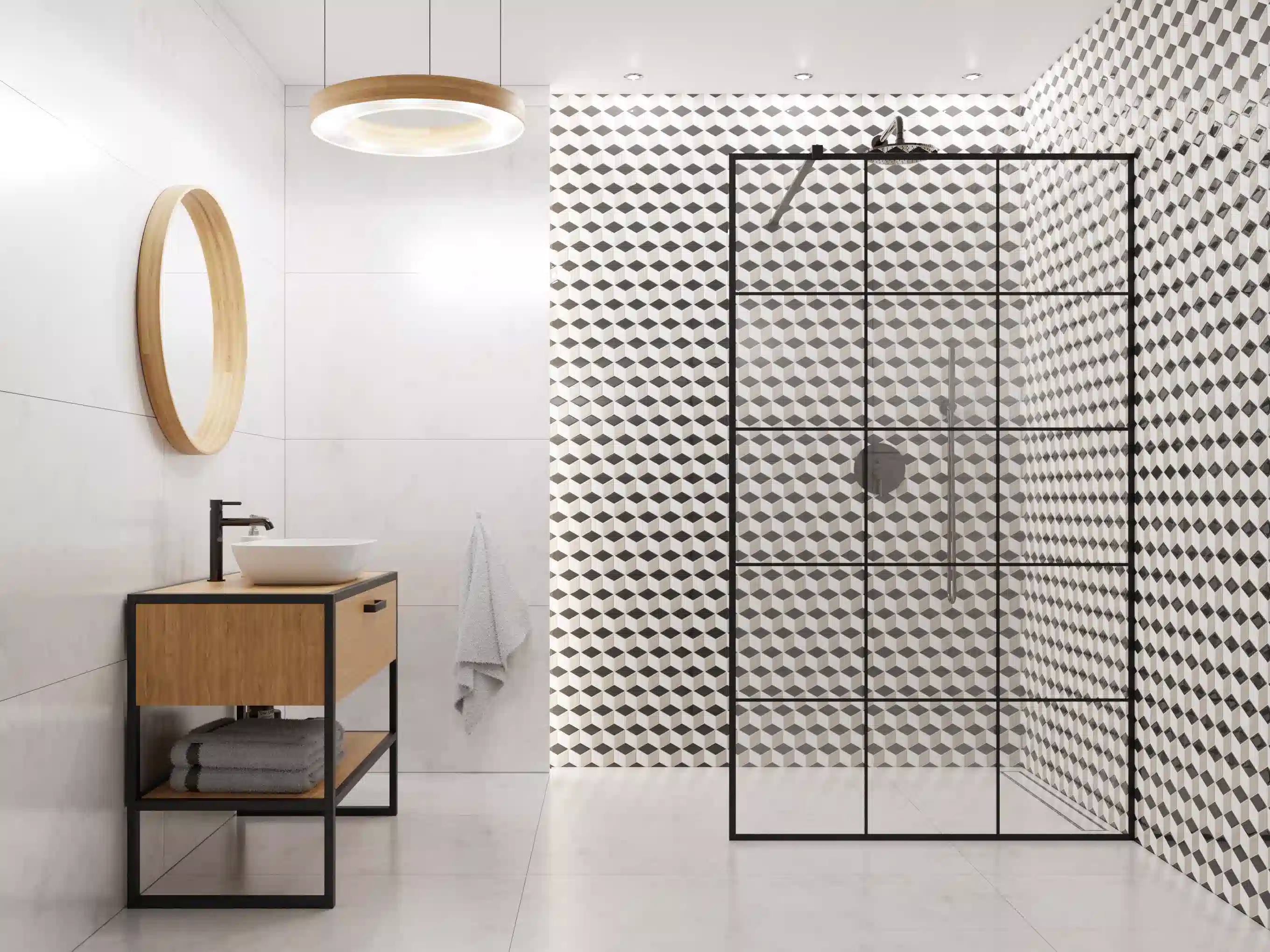 Mosaïque en céramique sur maille pour salle de bain ou cuisine 25.5cm x 29.5cm - Kubrick - 7