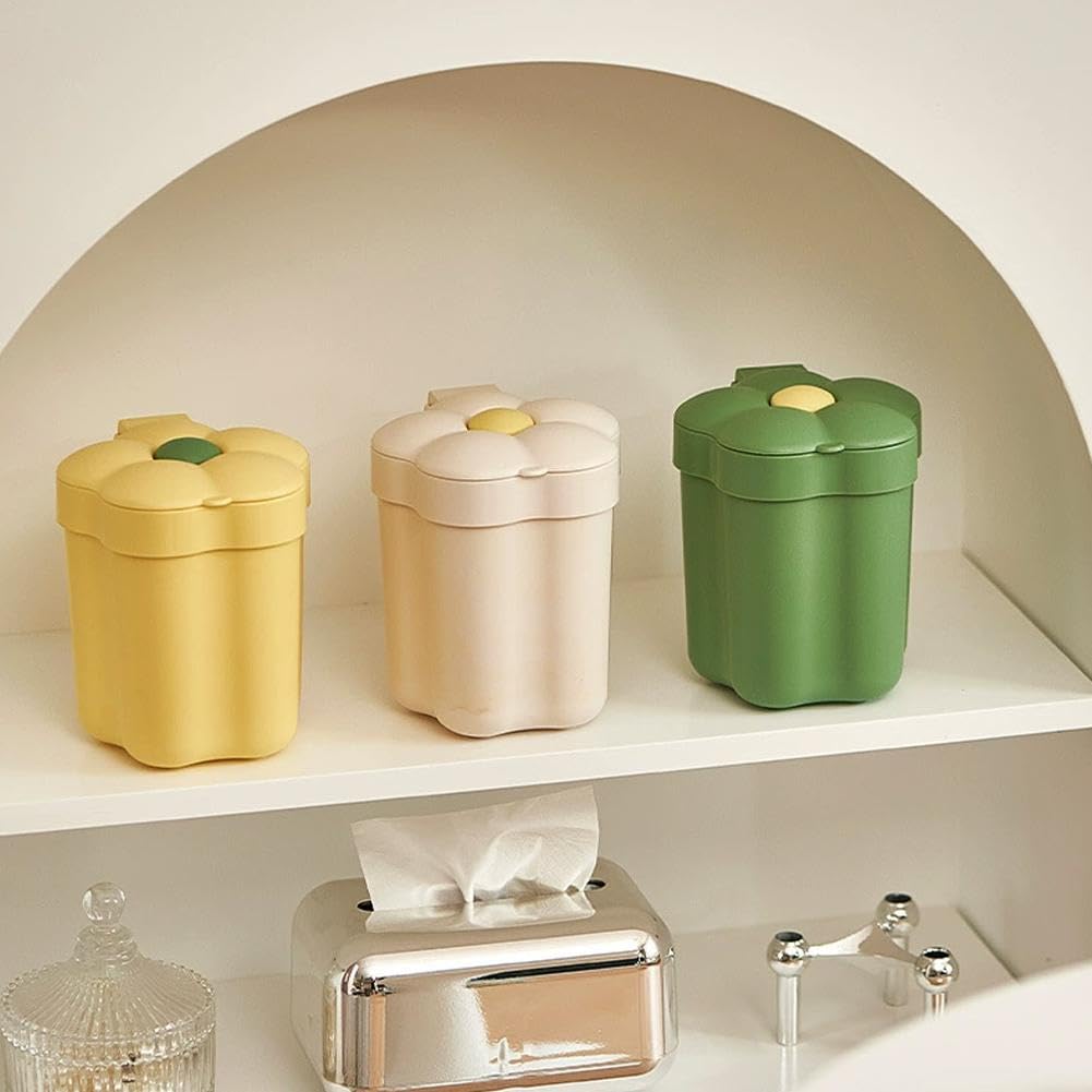 Petit Poubelle Table Esthetique Avec Couvercle 2.8L,Mini Poubelle De Bureau,Coiffeuse,Chambres À