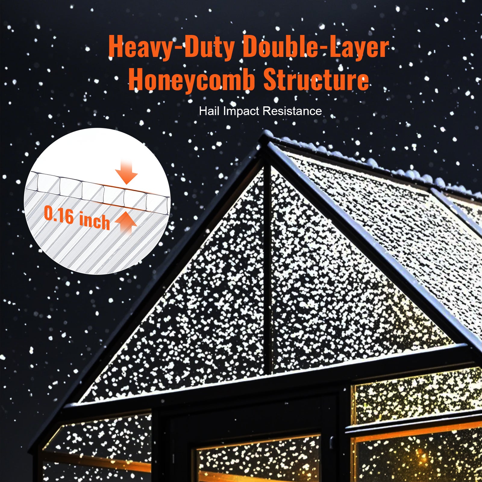 VEVOR Plaque Polycarbonate 1210x605x4 mm, Panneaux Toit Feuilles, Lot 24, Toiture Plastique Ondulé Imperméable, Protection UV, Résistant Chocs - 3