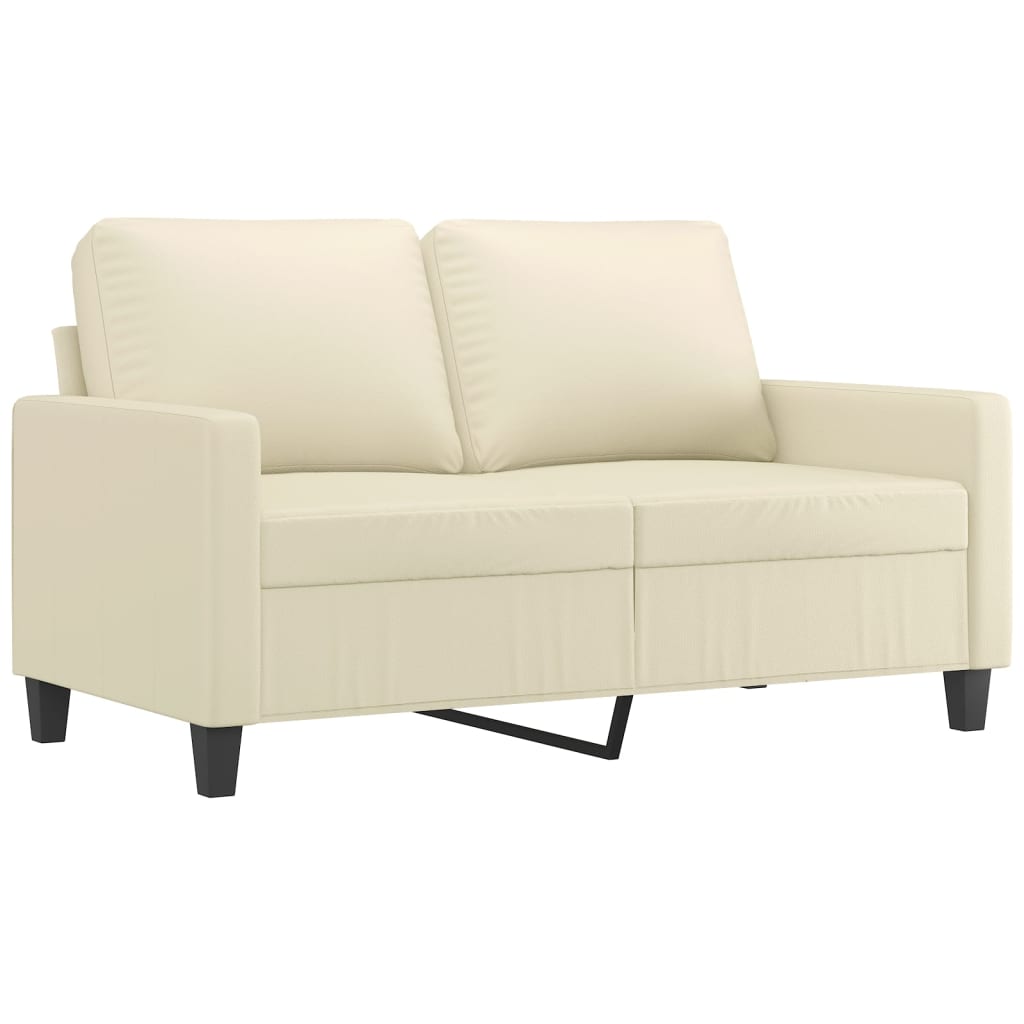 Sofá de 2 plazas | sofá de salón | sofá de descanso de cuero sintético color crema 120 cm cfw54314