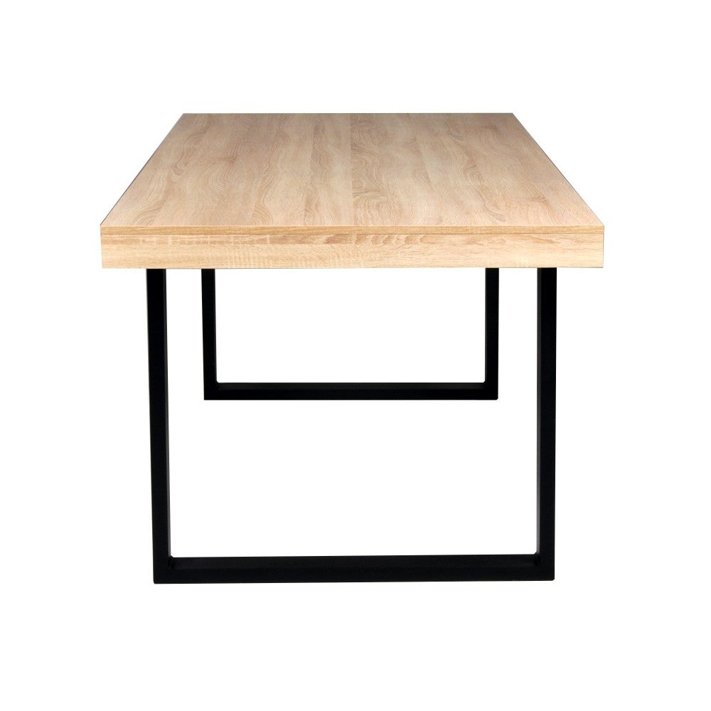 Table à manger 8 places Ayden Bois blanchi et Noir - 7