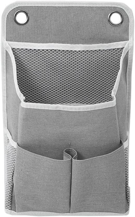 Organizer Da Appendere Multifunzionale In Tessuto – Cesto Portaoggetti Da Parete Per Bagno, Dormitorio, Dietro Porta – Tasche Per Telecomando, Cellulare, Libri, Snack (Nero, 57x33 Cm)