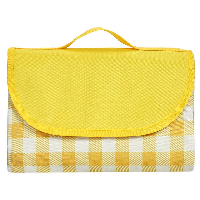 Yorbay Coperta Da Picnic Impermeabile XXL - 200x200 Cm, In Pile, Con Maniglia, Blu Piuma, Riutilizzabile - 4
