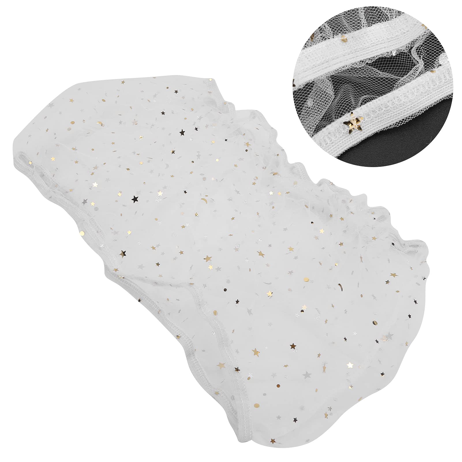 Filet anti-poussière pour cage à oiseaux, accessoires pour cage à oiseaux, housses de cage avec décor étoile et lune (blanc) - 2
