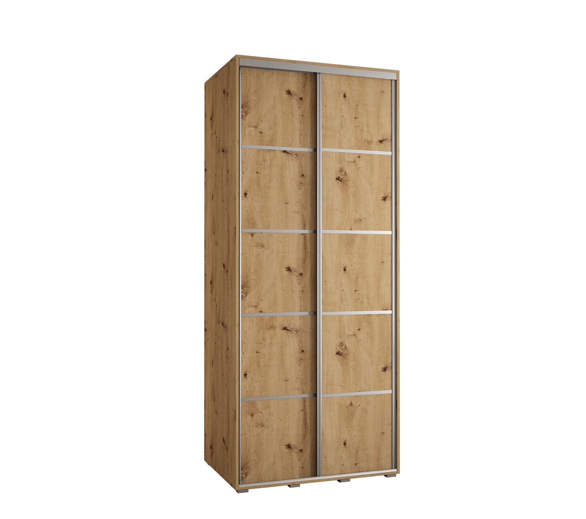Szafa przesuwna wysoka Davos 4 100 x 45 x 235,2 cm artisan + artisan + u. srebrny - Abiks Meble