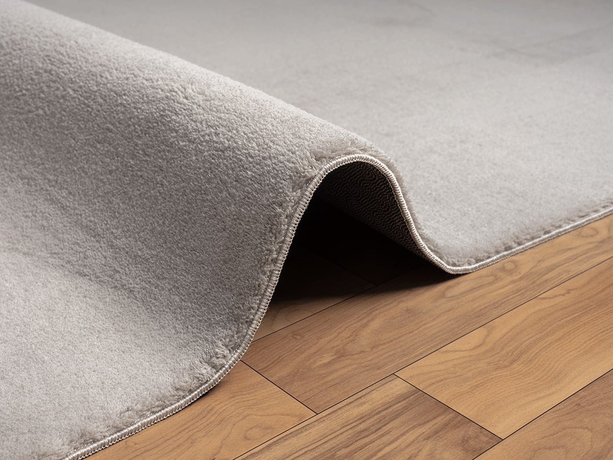 the carpet Relax tapis moelleux à poils courts, dessous antidérapant, lavable à 30 degrés, super soft, aspect fourrure, Sable, 160 cm - 4