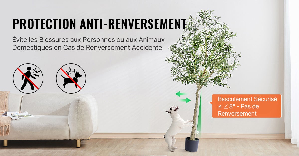 Olivier artificiel,SucceBuy 1,8 m de haut,fausse plante,matériau PE sécurisé,protection anti-basculement,faux arbre vert en pot réaliste - 3
