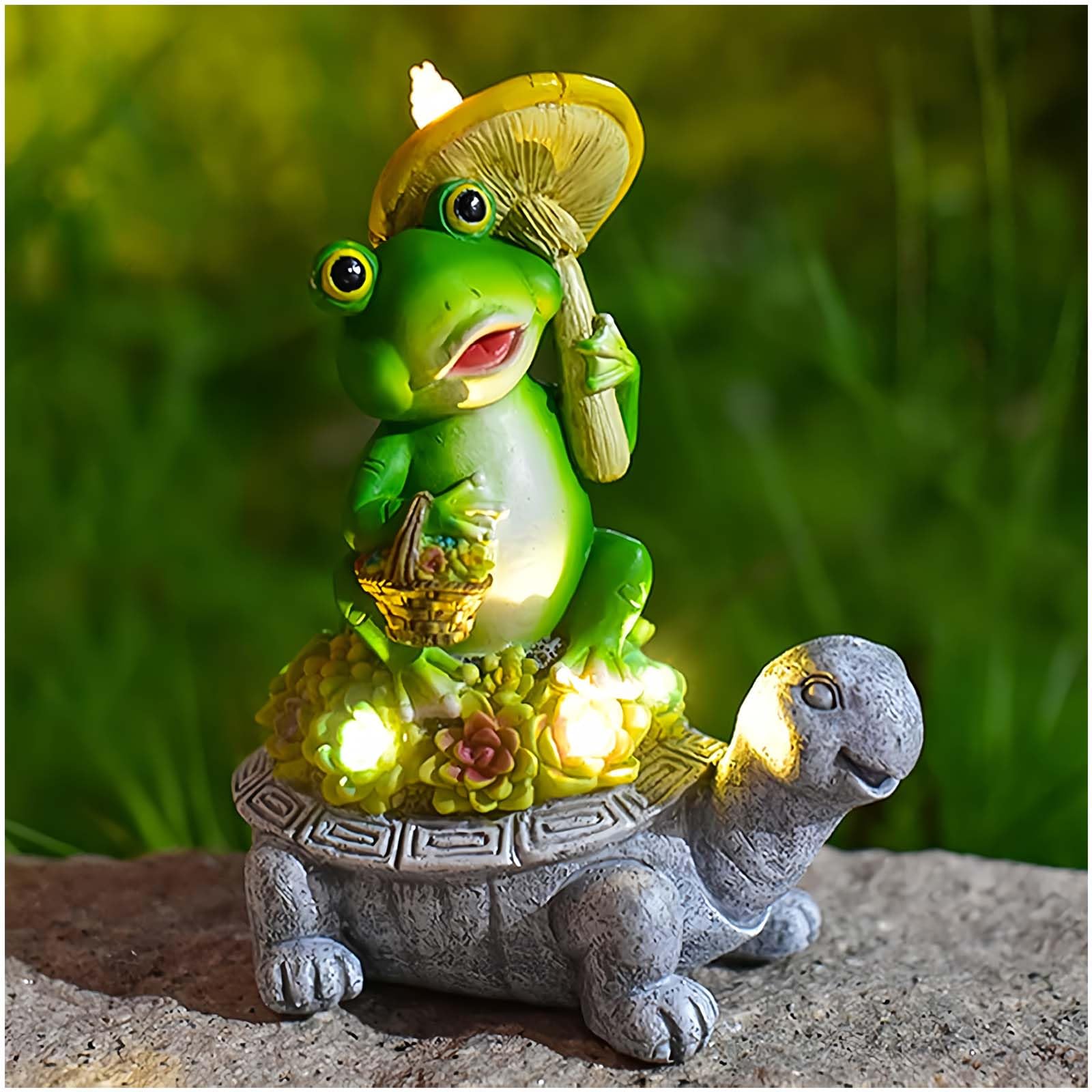 Statue De Grenouille Décorative Pour Jardin - Résine, Environ 14x7.5x6 Cm - Décor Extérieur Balcon, Terrasse, Jardin