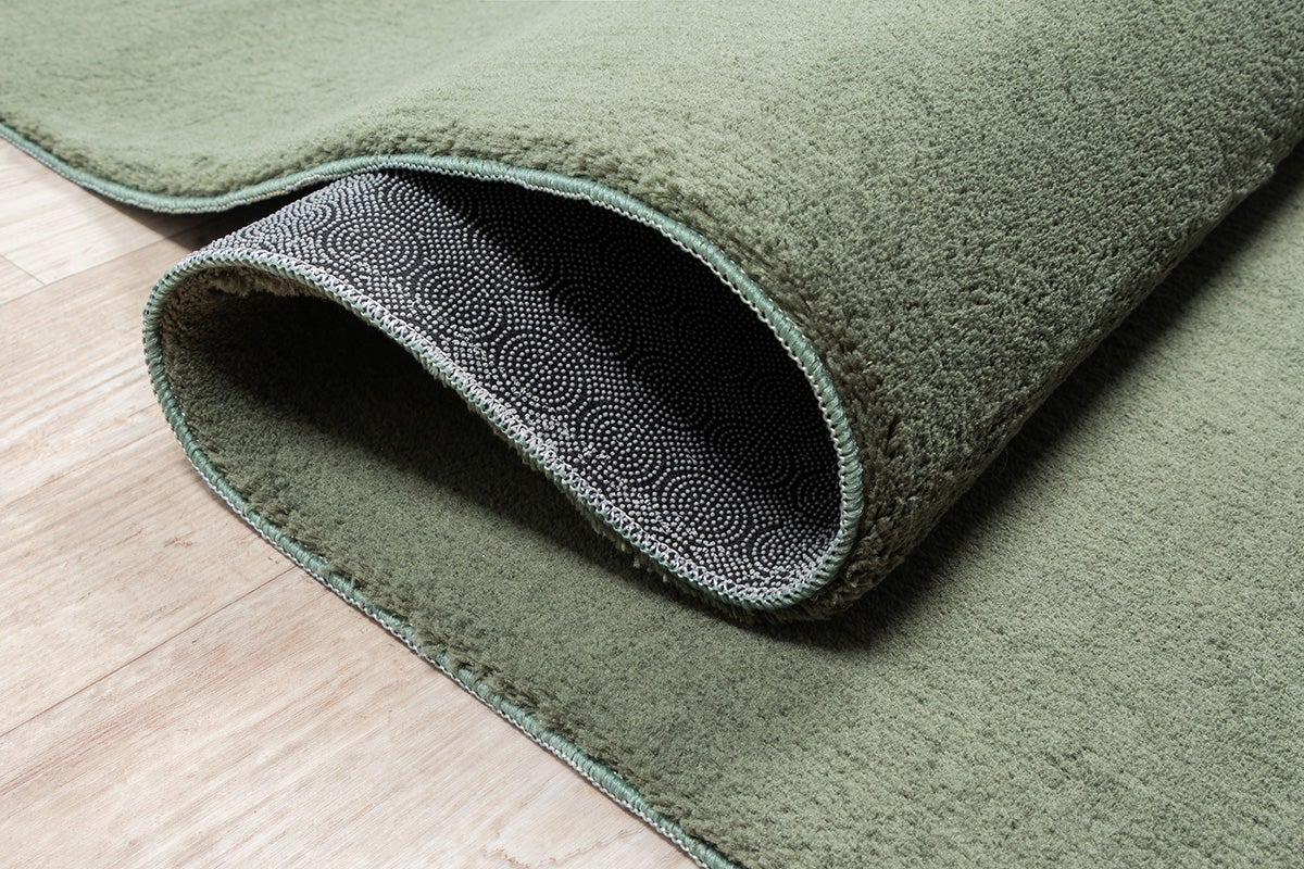 the carpet Relax tapis moelleux à poils courts, dessous antidérapant, lavable à 30 degrés, super soft, aspect fourrure, Forêt, 120 cm - 4