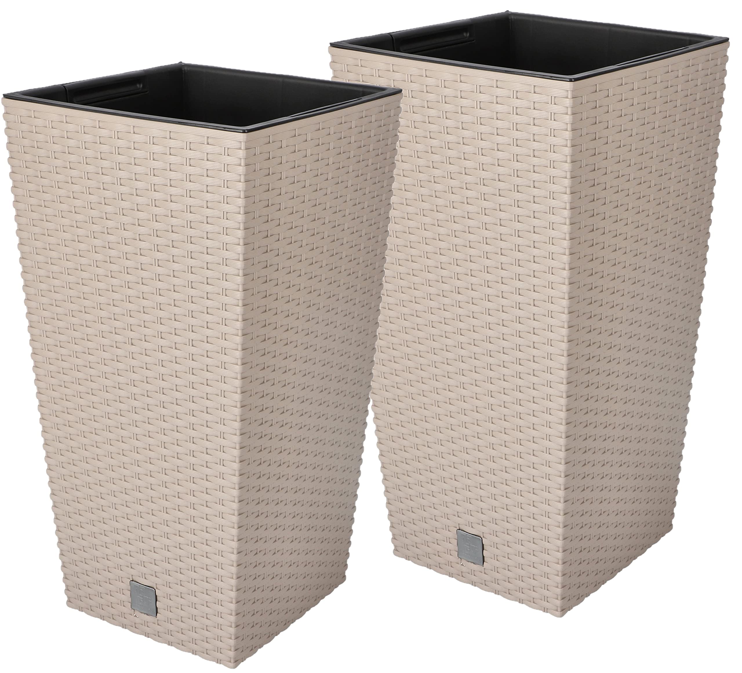 Zestaw 2x donica rattan 500 doniczka osłonka wkład - KOTARBAU